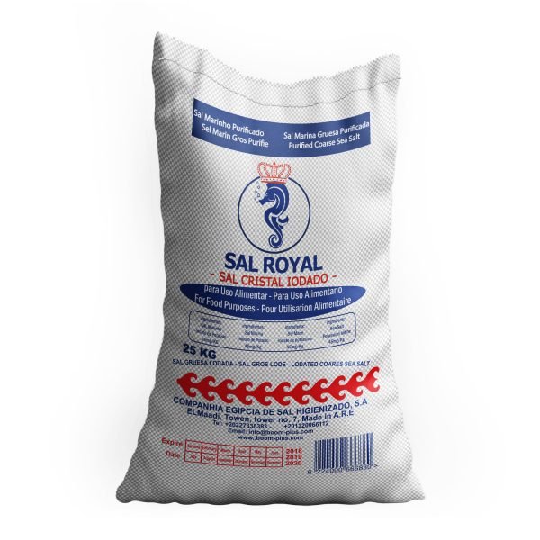 Sal Royal salt 25kg sea salt packaging salt plastic packing table salt packaging 25kg Quality Egyptian product Purity Top grade