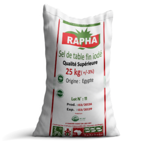 Brand RAPHA Table Salt | 25kg Bag | Fine Iodized Salt for Kitchen & Food Industry