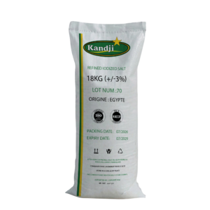 Kandji Brand 18kg Egyptian Table Salt | Refined Iodized Sea Salt Bag