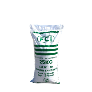 FCL Salt Fine 25kg Egyptian Table Salt | Refined Iodized Sea Salt Woven Bag